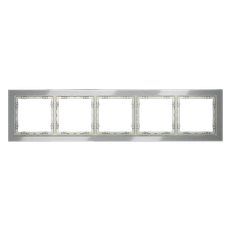 Изображение Рамка стеклянная VOLTUM S70 на 5 постов (сталь, стекло)
